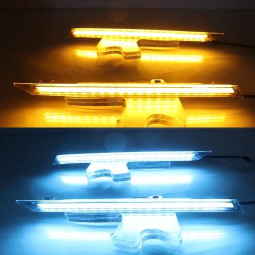 2Pcs For Toyota RAV4 2019 2020 Yellow Turn Signal Function Car DRL LED Daytime Running Light Automobile Cover Decoration Light