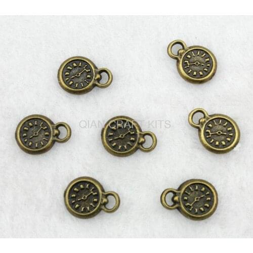 200pcs alarm clock watch 16*12mm antique bronze zinc alloy Charm Pendants DIY handicraft supply for jewelry