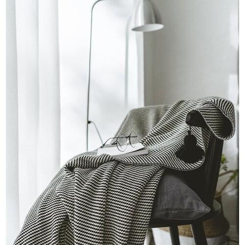 40 130X160 Cm Pure Cotton Knitted Blanket Sofa Cover Blanket Solid Color Shawl Leisure Blanketes Creative Home Decoration