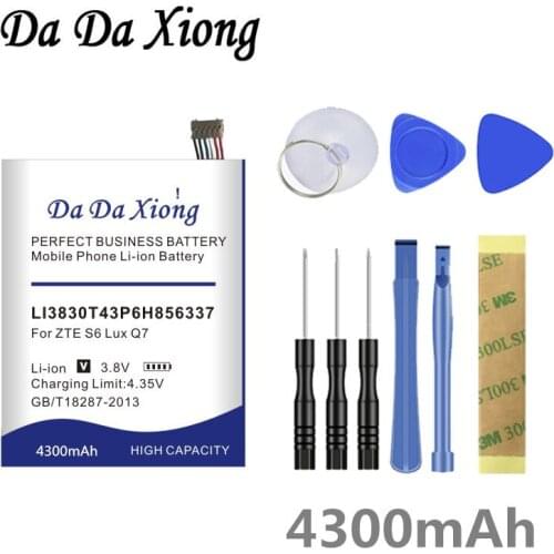 Da Da Xiong 4300mAh Li3830T43P6h856337 Battery for ZTE G719C N939St Qingyang 3 ZTE Blade S6 Lux Q7/-C battery