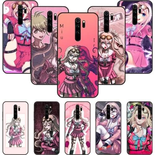 Phone Case For Xiaomi Redmi Note 8 8T 7 7A 9 9S 8A 4 5 Pro Black Cover Funda Soft Etui Fashion Cartoon Danganronpa Miu Iruma
