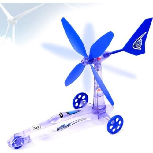 Creativity Wind energy power car machine DIY intelligence toys vehicle children kids boys girls gift birthday