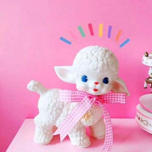 Classical Lamb Plush toy Adorable Sheep Stuffed Toys Showa Bow Sheep Girl Sweet Heart Decoration Decora gift for Girl birthday