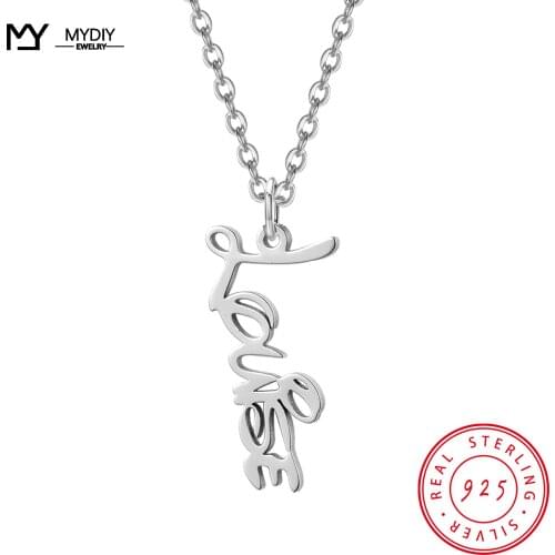 925 Sterling Silver Pendant Personalized Name Necklace Retro Nameplate Necklace Souvenir Gift Jewelry Summer Product Gift 2021