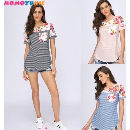 Summer 2019 Maternity Clothes Pregnant Clothes t shirt Women Maternity Pregnancy Short Sleeve Tie T-shirt Maternity tops