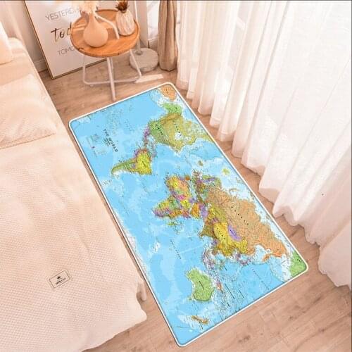 Hot Non-slip World Map Bedroom Bathroom Modern Accessories Bath Mats Cartooon Kitchen Doormat Bathmat Floor Rug Carpet Room Door