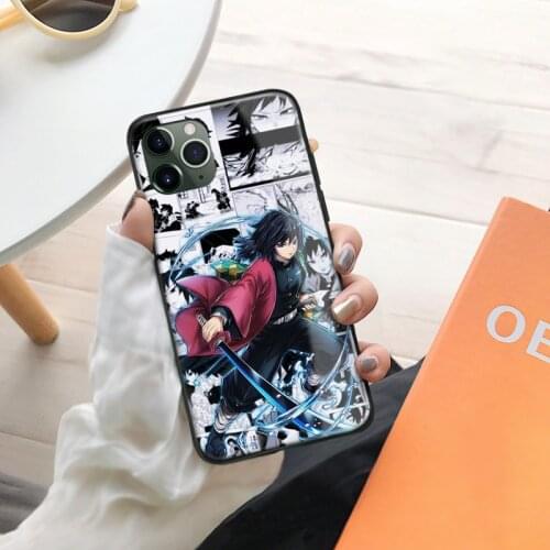 Giyu Tomioka Kimetsu no Yaiba anime Soft Silicone Glass Phone Case for IPhone SE 6s 7 8 Plus X Xr Xs 11 12 Mini Pro Max Samsung