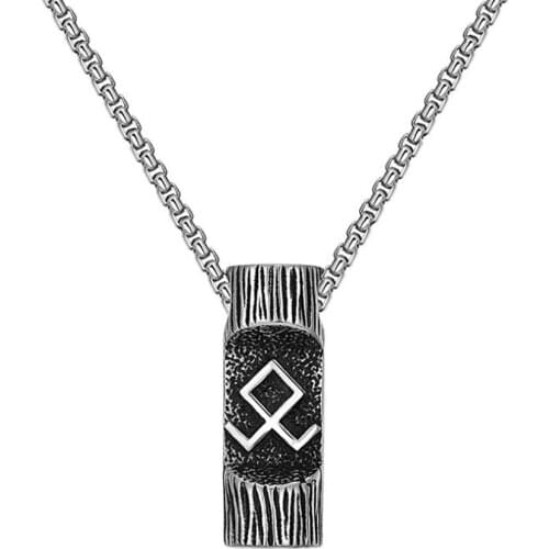 Stainless Steel Punk Rock Vintage Viking Odin Tree of Life Rune Pendant Necklace Jewelry Gift For Him with Chain