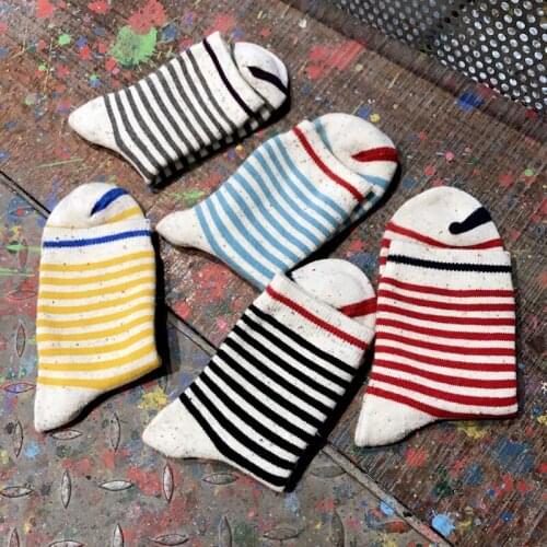 2019 NEW Thick striped Dot yarn Japanese candy color Women Breathable Damping Basketball Running Cycling Sport Sock Cotton Socks