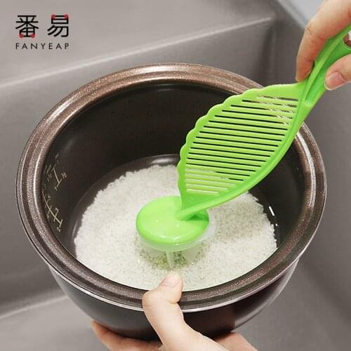 New Multifunctional Plastic Washing Rice Spoon Creative Sieve Spoon Rice Soybean Rinse Drain Tool Kitchen Durable Sieve Spoon