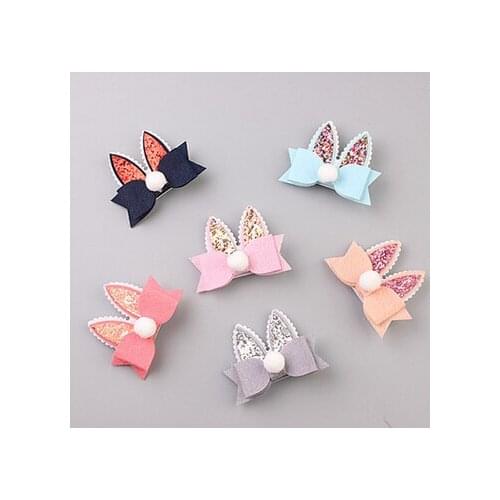 New arrival Children cute Bunny ear Hair Pin baby girls lovely BB Clip Hairpins Hair Side Clips pince cheveux tiara infan