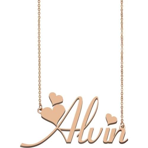 Alvin Name Necklace, Custom Name Necklace for Women Girls Best Friends Birthday Wedding Christmas Mother Days Gift