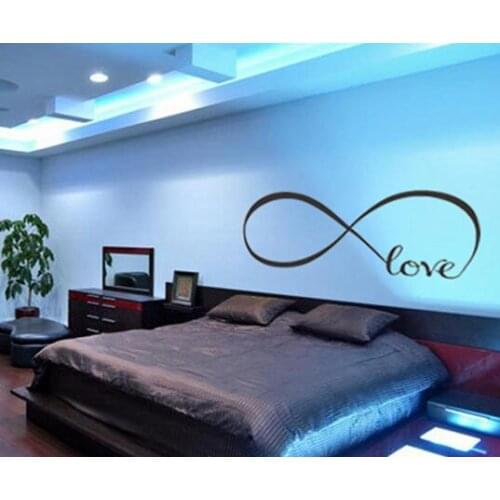 Personalized Infinity Symbol Bedroom Vinyl Wallpaper DIY Wall Decals Love Quotes Painting Bedroom Decor Wall Art Stickers joy030