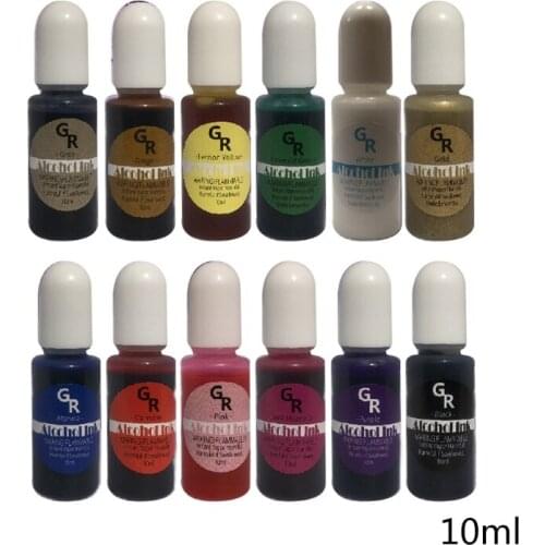 12 Colors Epoxy Resin Diffusion Pigment Alcohol Ink Liquid Colorant Dye DIY Crafts Jewelry Making G32D