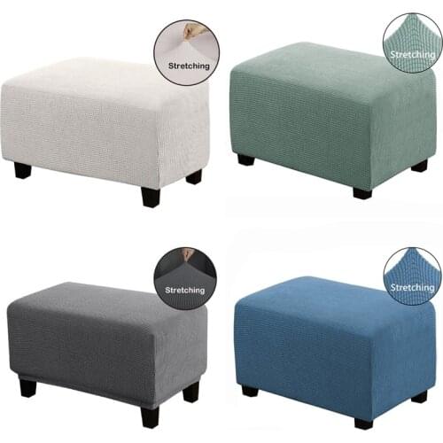 Rectangle Jacquard Ottoman Stool Cover Elastic Footstool Sofa Slipcover Footrest Chair Covers Furniture Protector Covers NEW