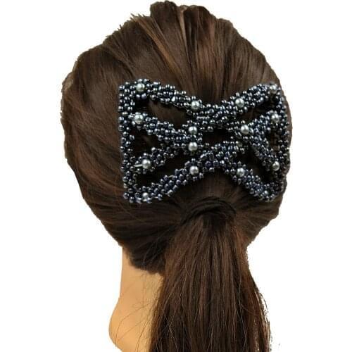 Acrylic Beads Hair Curler Modeling Comb Hair Combs Ladies Styling Double Row Hair Coil Unit Magic Comb Clip Women Hairdresser