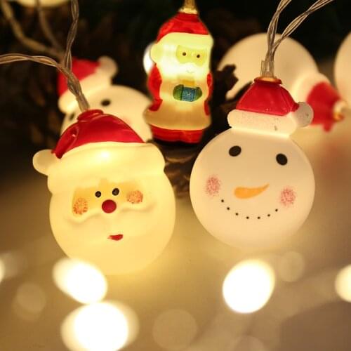 Christmas Led String Light Santa Claus Snowman Bear Elk Lantern Indoor and Outdoor Led Ball Christmas Ornaments Lights Navidad