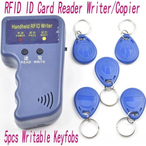 Handheld 125Khz RFID Copier Writer / Duplicator ID Card Copier +5pcs Rewritable EM4305 T5577 tags
