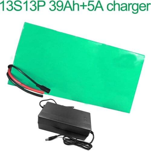 With 5A charger 48V 39Ah 13S13P 18650 Li-ion Battery Pack E-Bike Ebike electric bicycle 430x160x80mm