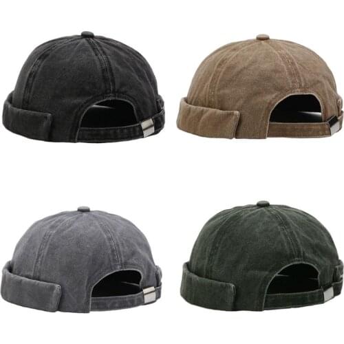 Vintage Street Dance Hip Hop Hat Adjustable Brimless Melon Beanie Cap for Men Women