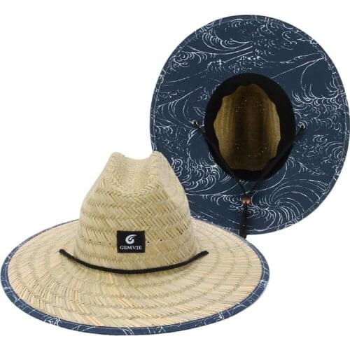 New Women Lifeguard Hat Straw Summer Beach Sun Hat Outdoor Bohemia Lady Fashion Fedora Panama Hat