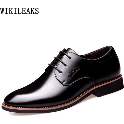 Brown Dress Fashion Formal Shoes Men Oxford Shoes for Men Wedding Dress Business Suit Men Dress Shoes Leather Office 2021 Scarpe