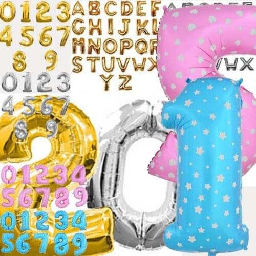 Free Event party decoration 100cm Alphabet biggest Letter Number Aluminum foil balloons Birthday party supplies helium size