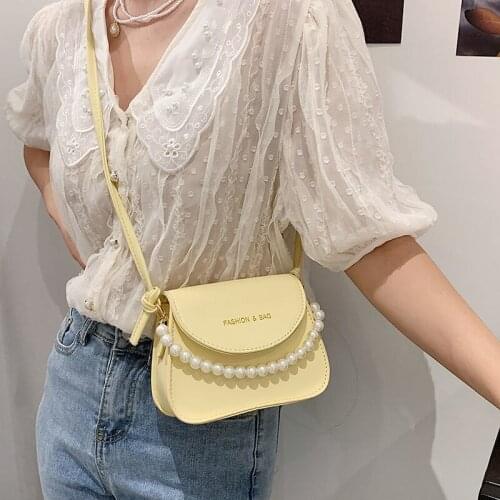 Shoulder Bag Female Crossbody Bag Women Underarm Backpack Designer Handbag Purse Beaded Fashion 2021 PU Leather All-match Letter