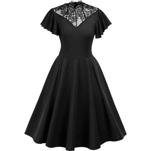 Plus Size Black Harajuku Dresses Women Moon Short Sleeve Crescent Print Collar Vintage Dress For Gothic Girl 3XL 4XL 5XL
