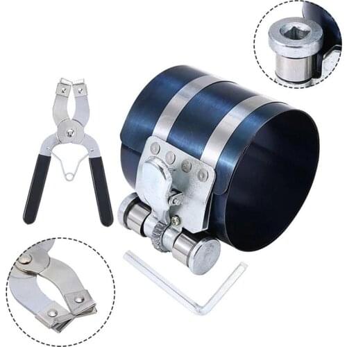 1 Set Steel Piston Ring Compressor Installer Ratchet Engine pliers Piston disassembly Expander and Remover assembly Pliers W5I7