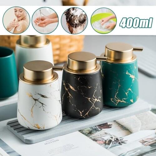 1Pc Nordic 400ml Ceramic Marble Pattern Kitchen Bathroom Soap Dispenser Home Hotel Lotion Bottle