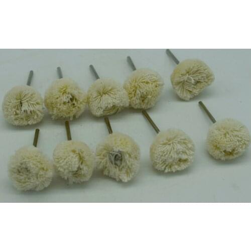 100PCS Mounted Cotton Thread brush Polishing Buffing Wheel 2.35mm Shank for Dremel Rotay