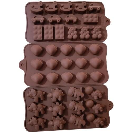 14 Shapes Silicone Chocolate Molds Dinosaur Shell Candy Gummy Paste Ice Tray Dessert Fondant Cake Decorating Tools Bakeware Set