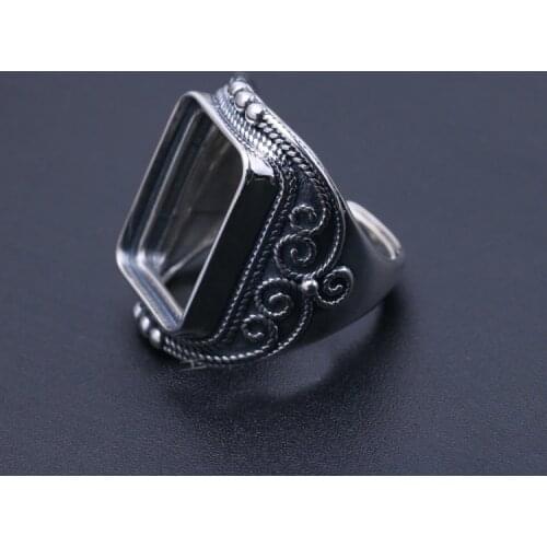 15*19mm 925 STERLING SILVER Semi Mount Bases Blanks base blank Pad VINTAGE rings ring Setting set jewelry gift diy A2553