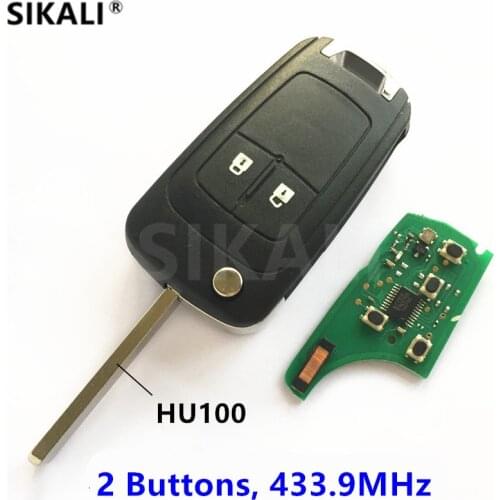 2 Buttons Remote Car Key for OPEL/VAUXHALL Astra J / Corsa E / Insignia / Zafira C / 2009 2010 2011 2012 2013 2014 2015 2016