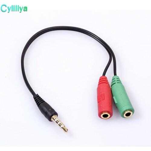 200pcs Audio Stereo Plug Spliter 3.5mm 1 Male to 2 Female Adapter Cable Earphone