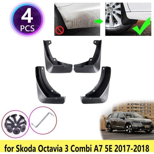 4PCS for Skoda Octavia 3 A7 5E MK3 Combi Wagon Estate 2017 2018 Mudguards Mudflaps Fender Flap Splash Guards Car Accessories