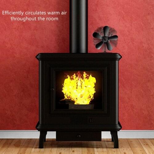 5 Blades Aluminum Alloy Stove Fan Blade Heat Powered Stove Fan Winter Home Wood Log Burning Heat Distribution Silent Stove Fan