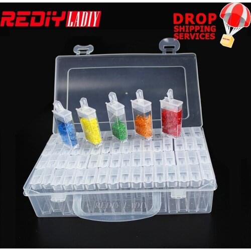 64PCS Box New Diamond Embroidery Tool Diamond Mosaic Kit Transparent Plastic Storage Box Jewelry Drill Storage Box New Year Gift