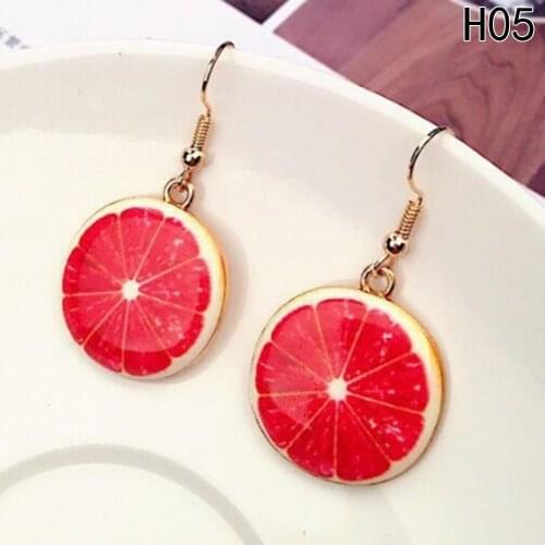 Acrylic Cute Fruit Earrings Strawberry Pineapple Tomato Kiwi Orange Cucumber Dragon Apple Pineapple Fruit Earrings Dainty Gift