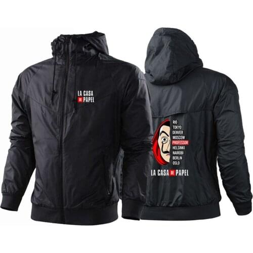 2021 House of Paper Money Heist La Casa De Papel Bomber Fashion Casual Windbreaker Spring New Outwear Military Jacket Mens Tops