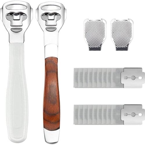 Remover Foot Razor Pedicure Kit For Hand Feet and Callus Dead Skin,foot shaver for Feet Plastic Handle 20 Replacement blade