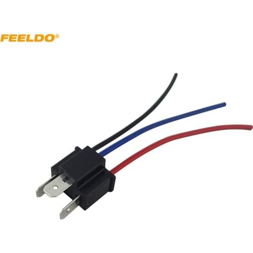 FEELDO 1Pc Car H4 Male Nylon Socket Case for Halogen headlamp Pigtail Connector Holder #FD-5453