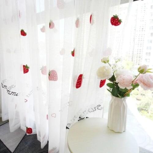 Finished Fruit Curtain Tulle For Living Room Bedroom Childrens Room Window Screening kitchen Sheer Curtain W-ZH026#4