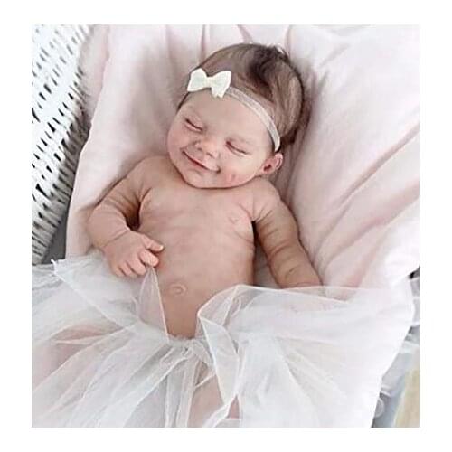 22inch Bebe Doll Reborn Baby Sleeping April In Blanket Full Body Silicone Soft Real Touch Collectible High Quality Art Doll