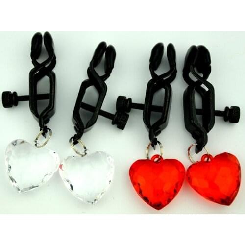 Metal Sandwich Heart-shaped Clip Sexy Nipple Clamps Support And Alligator Clip