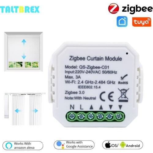 Tuya Smart Zigbee 3.0 Curtain Switch Module for Roller Shutter Blind Motor DIY Smart Home by Google Assistant Alexa Zigbee2Mqtt