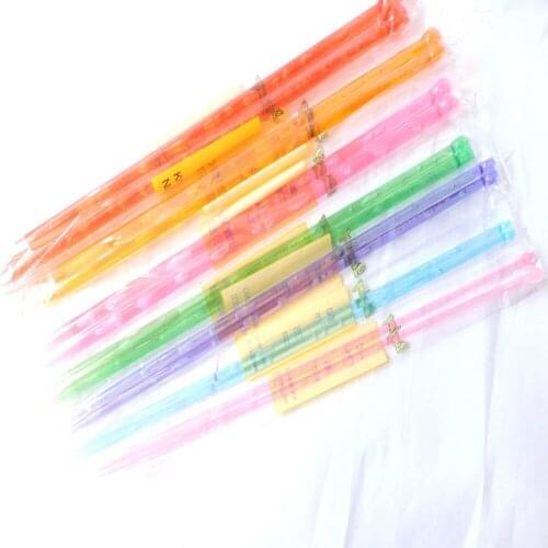 7 Size/set 2 pc/size 36cm Long Single Pointed Acrylic Knitting Needle Kits DIY Knitted Needlework Tool NEEDLE-7134