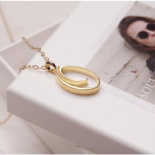 Small letter Label Simple Initial Logo alphabet O Necklace Name Symbol English Initials Letters Charm Pendant Jewelry