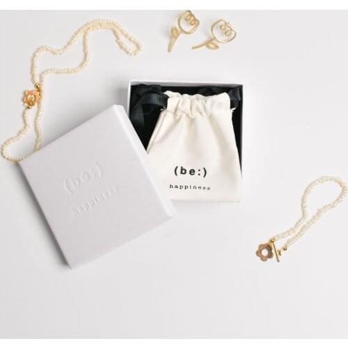 Custom Jewellry Logo Print Business Paper Drawer Cardboard Boxes+LuxuryPackaging Chic Pouches